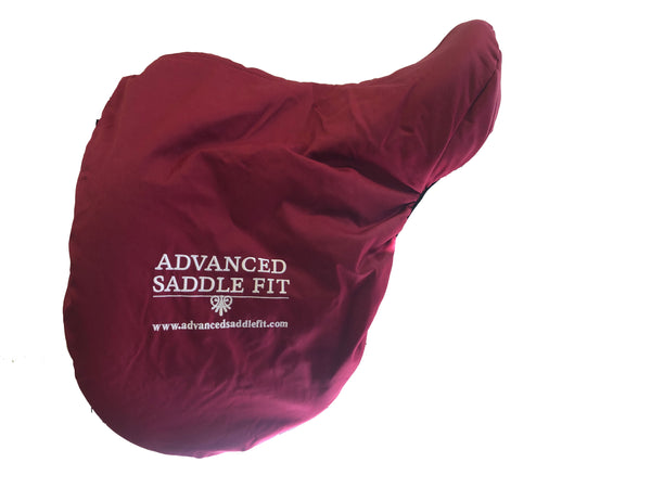 Advanced Saddle Fit | Fleece-lined Saddle Cover - Maroon - ASF Logo